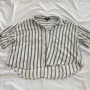 Velvet Heart Navy and White Striped Blouse